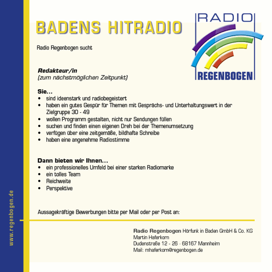 Radio-Regenbogen-Stellenanzeige090210