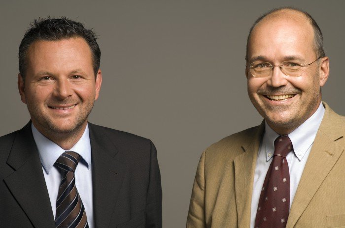 Antenne-Geschäftsführer Rudolf Kuzmicki und Gottfried Bichler