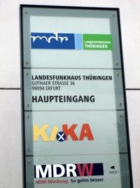 Eingangstafel von MDR Thüringen