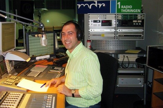 Peter Rüberg im Studio von MDR 1- Radio Thüringen