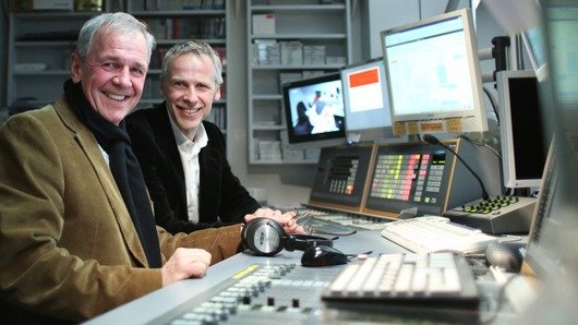 Fritz Egner und Fred Kogel im BAYERN 3-Studio (Bild: BR / Markus Konvalin)