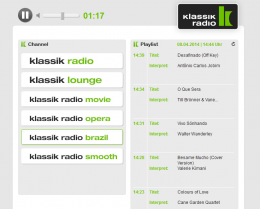 Klassik Radio Brazil und Klassik Radio Smooth im Webradio