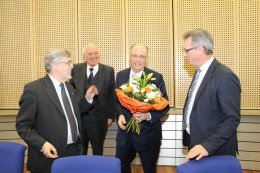 von links: Dr. Erich Jooß (Vors. Medienrat; Manfred Nüssel, Vors. Verwaltungsrat; Martin Gebrande, Geschäftsführer; Siegfried Schneider, Präsident). Foto: BLM