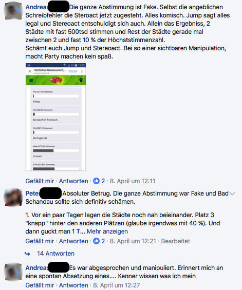 ZENSIERT Facebook MDR Jump Osterfeuer Reaktionen