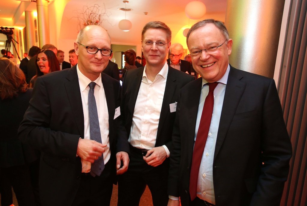 Joachim Knuth (NDR), Hendrik Brandt (HAZ), Ministerpräsident Stephan Weil