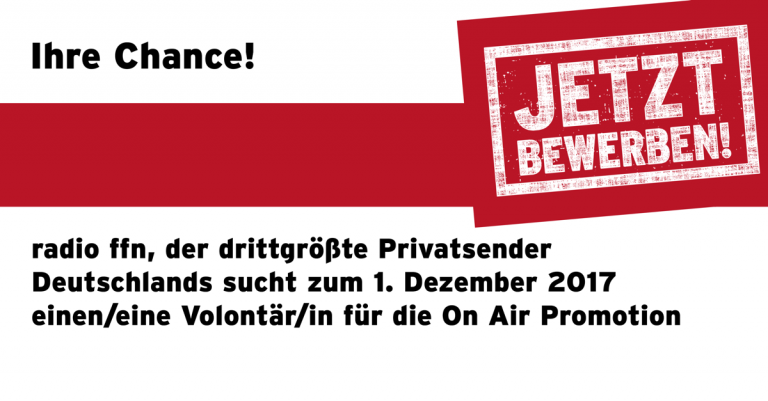radio ffn-Stellenanzeige Volontär On AIr-Promotion