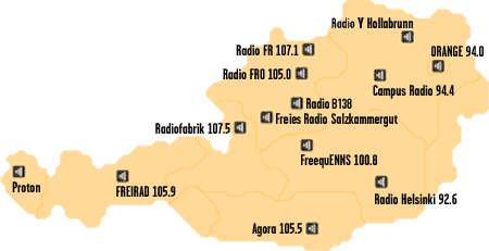 Freie Radios Österreich Karte