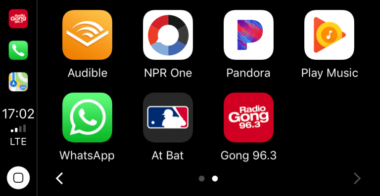 Apple-Carplay mit Gong 96.3-App (Bild: Screenshot)