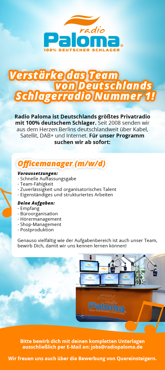 Radio Paloma sucht Officemanager (m/w/d)