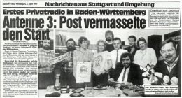 Hochrhein Radio Antenne 3: Post vermasselte Sendestart