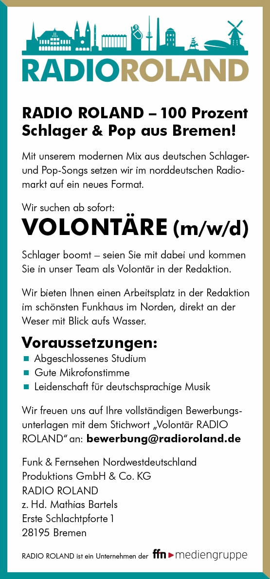 RADIO ROLAND sucht Volontäre (m/w/d)