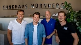 Funkhaus-Geschäftsführer Alexander Koller mit seinen Radiomachern Flo Kerschner (Hit Radio N1), Gerald Kappler (Charivari 98.6 und Radio F sowie Guido Seibelt (Radio Gong) (v.l.n.r.)