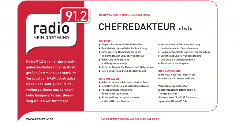 radio912 Mein Dortmund Anzeige 261119