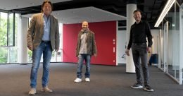 Georg Dingler, Oli Glück und Johannes Ott in den neuen Räumlichkeiten (Bild: ©Radio Gong 96,3)