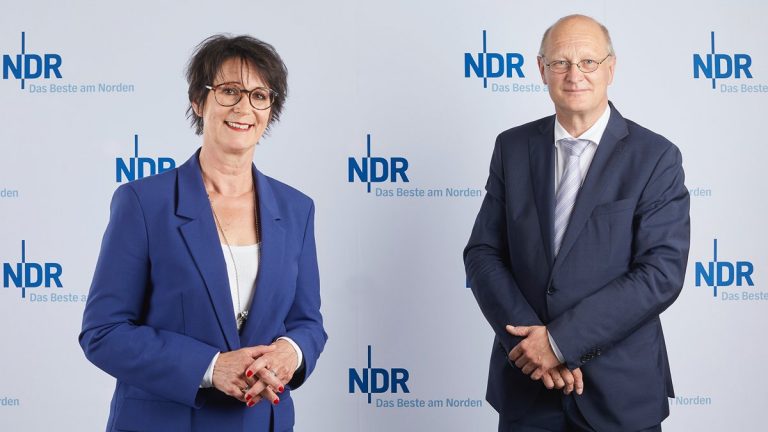 NDR Intendantin Andrea Lütke und Intendant Joachim Knuth (Bild: ©NDR/Hendrik Lüders)