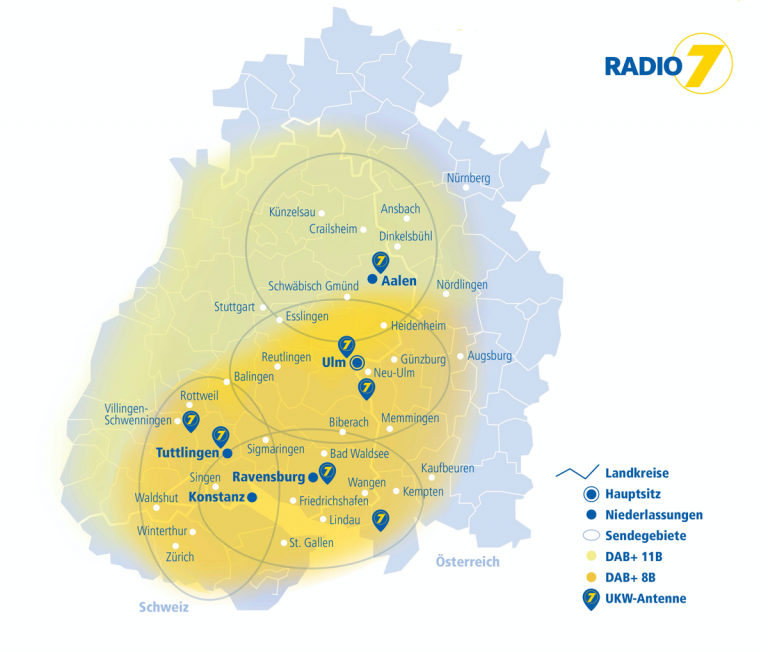 Radio7-Sendegebiet
