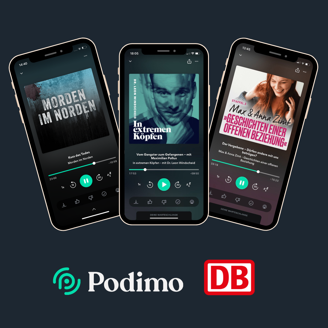 Podcast-Plattform Podimo gibt Kooperation mit der Deutschen Bahn bekannt