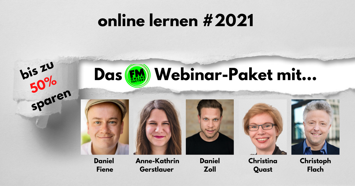 Perfekte Weiterbildung in Coronazeiten: Webinar-Paket "online lernen #2021"