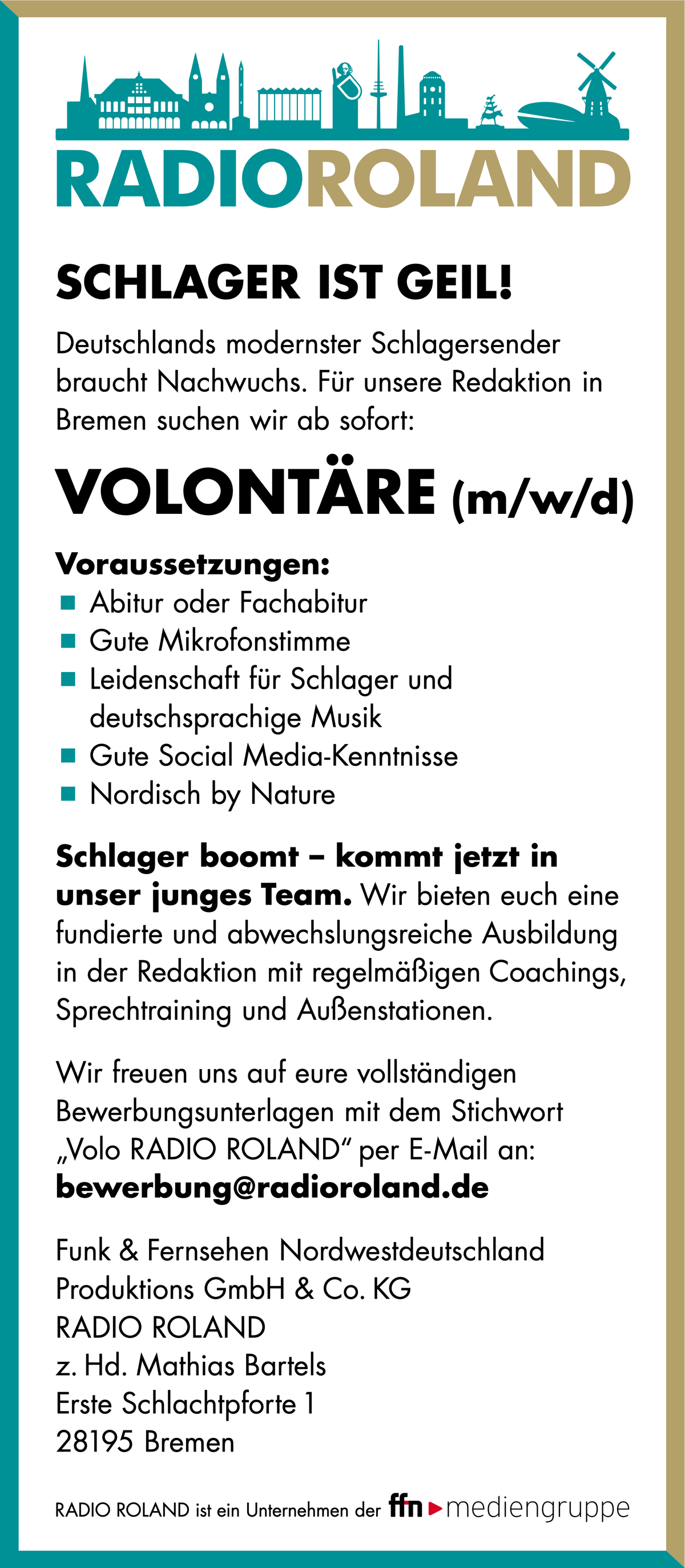 Radio Roland Stellenanzeige Online Volontaere 170221