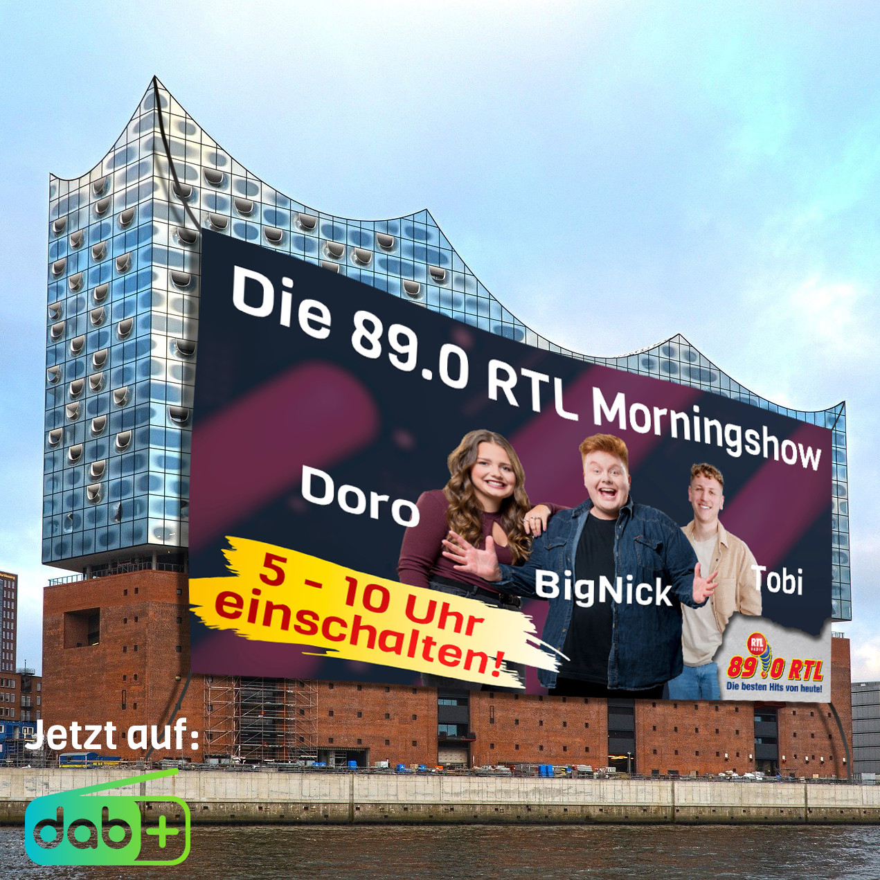 89.0 RTL jetzt auf DAB in Hamburg Elphi