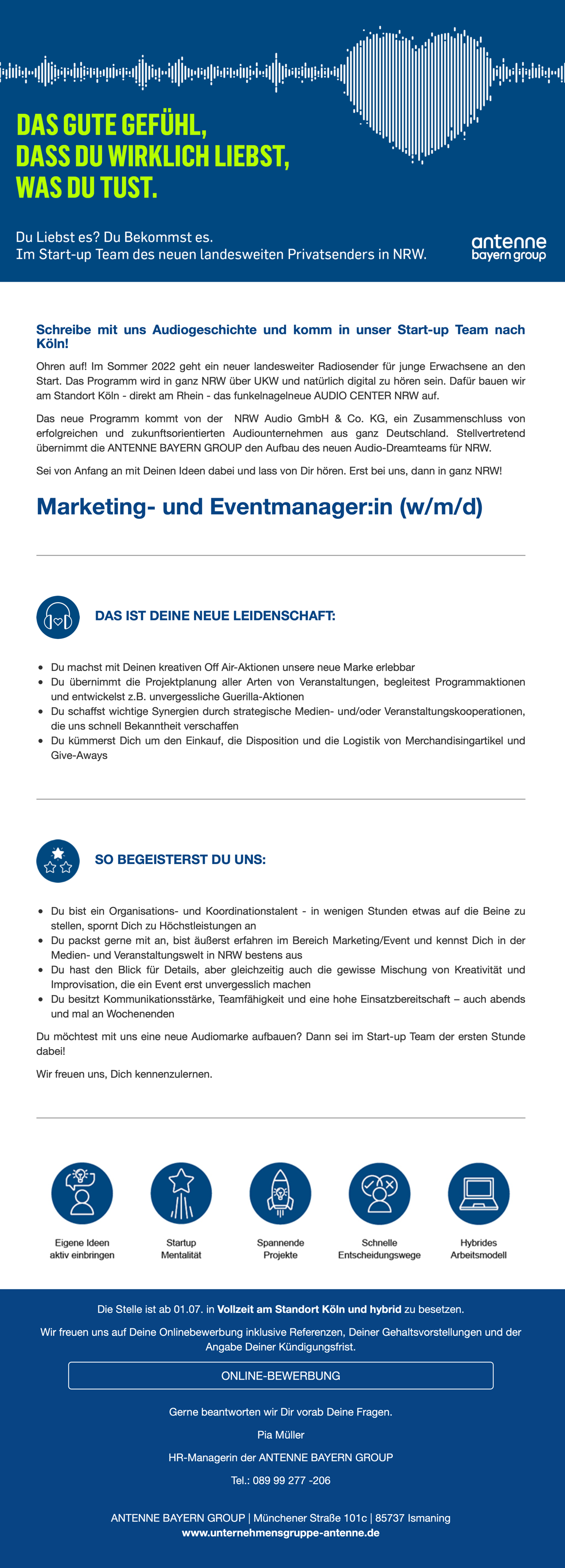 Marketing- und Eventmanager:in (w/m/d) für NRW