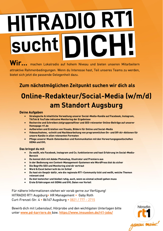 RT1 online Redakteur Augsburg 555 260822