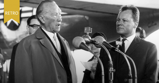 Bundeskanzler Konrad Adenauer und Willy Brandt, Regierender Bürgermeister, in Berlin am 7. Mai 1962 (Bild: ©Deutschlandradio/Karl-Heinz Schubert)