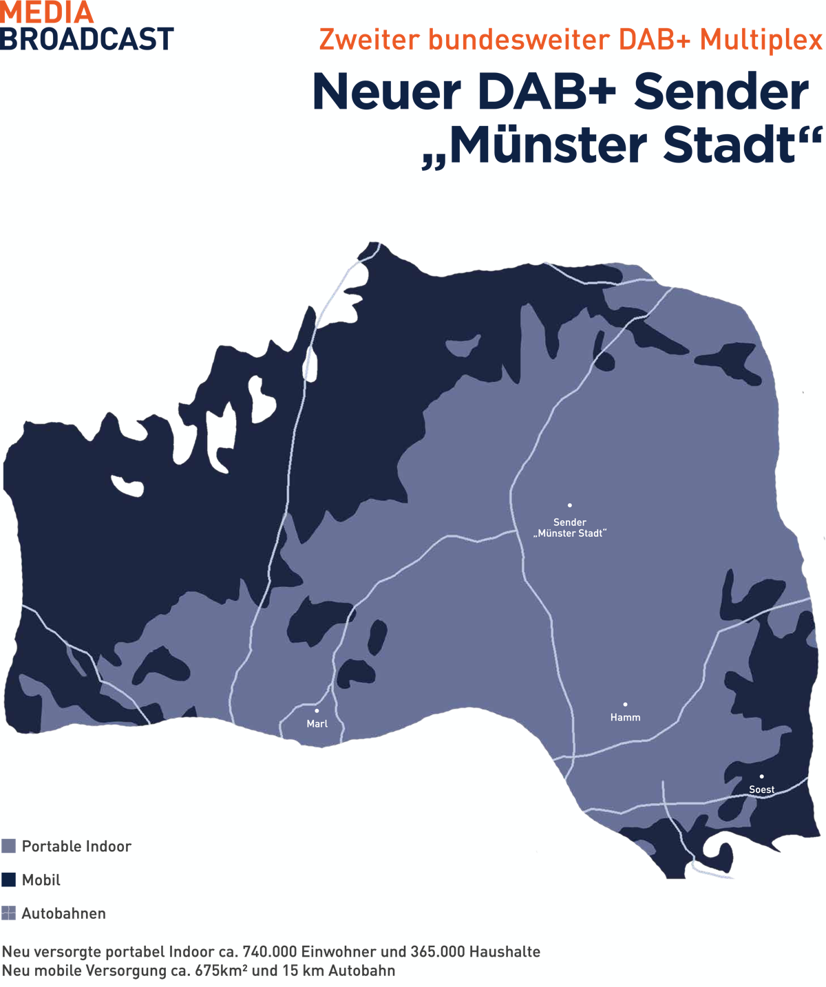Karte DAB 2Mux Sender Muenster Stadt MediaBroadcast 1200