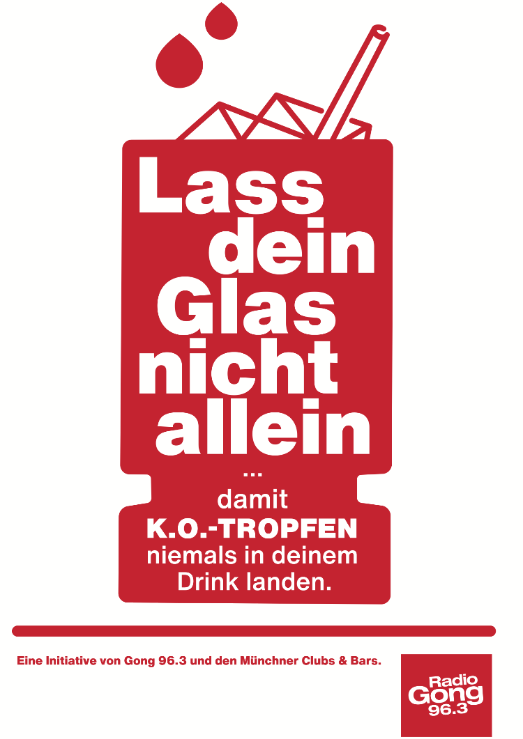 „Lass dein Glas nicht allein“ - München startet Kampagne gegen K.O.-Tropfen in Drinks