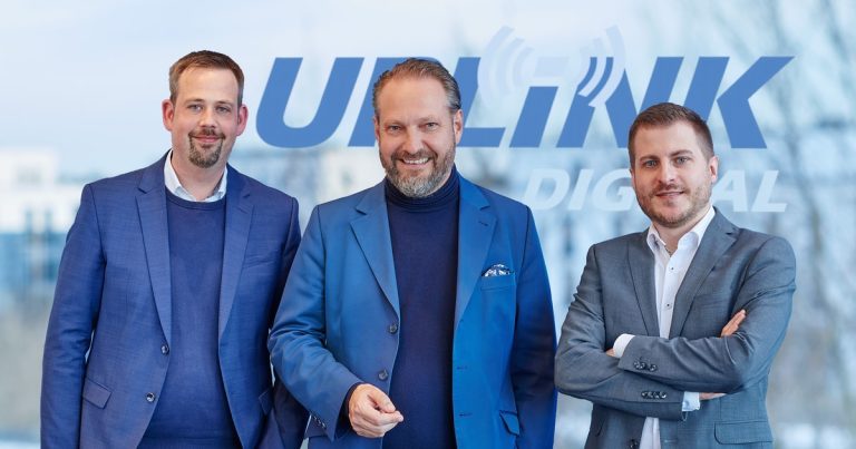 Markus Hendrich (CEO ecotel communication AG) Michael Radomski (CEO UPLINK Gruppe), Timo Mauter (CEO UPLINK Digital GmbH)