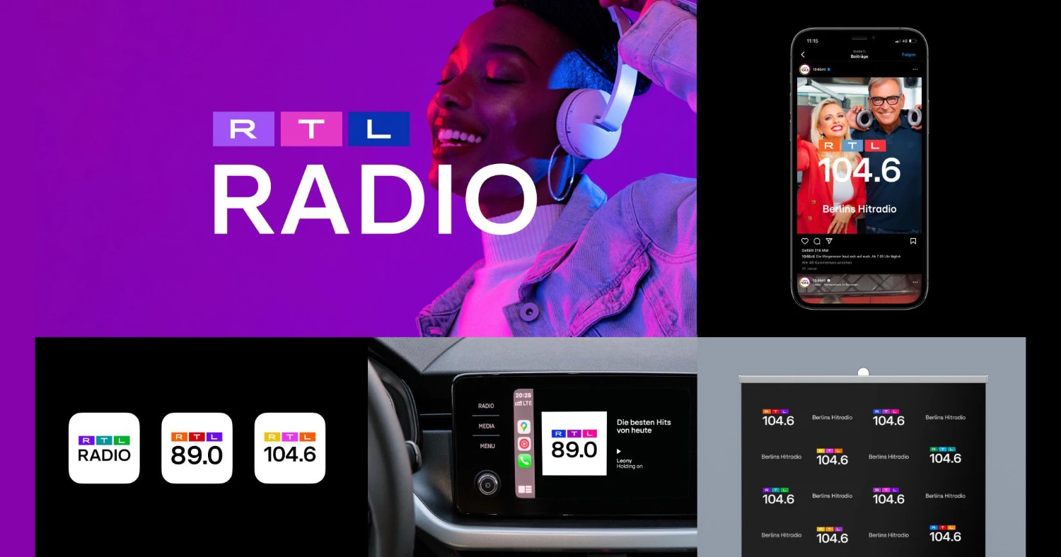Neue RTL Radio-Logos: Rebranding von 104.6 RTL, RTL Deutschlands Hit-Radio und 89.0 RTL unter der gemeinsamen Dachmarke RTL