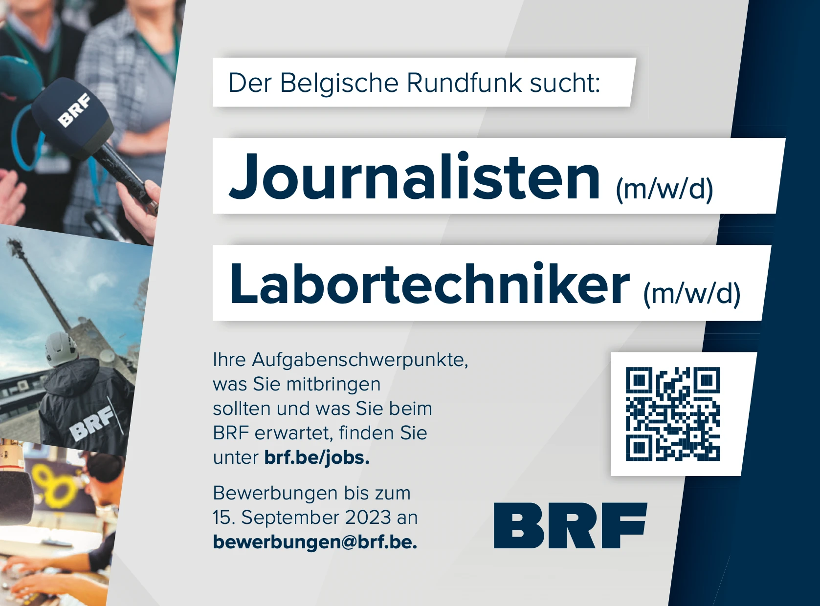 BRF sucht Journalisten und Labortechniker (m/w/d)