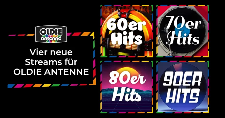 Vier Dekaden-Streams mit Meilensteinen der Musik für OLDIE ANTENNE-Hörer (Bild: © OLDIE ANTENNE)