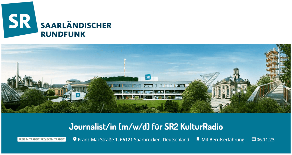 SR Journalist SR2 KulturRadio header