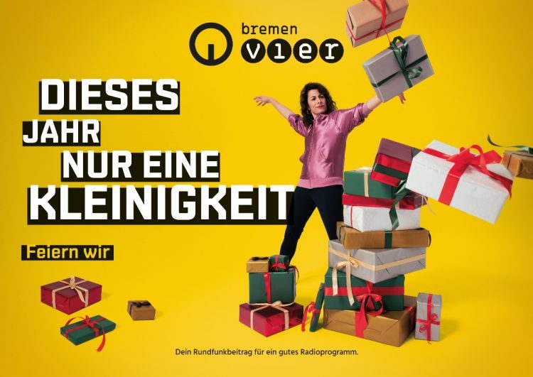 Bremen Vier Plakate Quer Weihnachten Gelb
