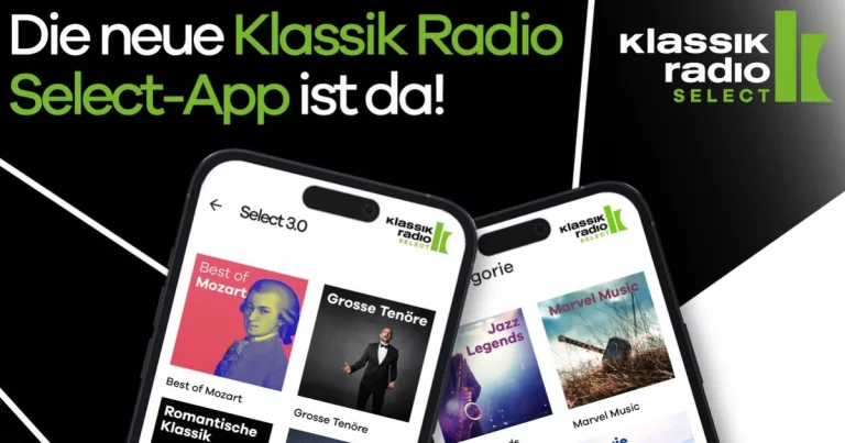 Die neue Klassik Radio Select-App ist da (Bild: © Klassik Radio)