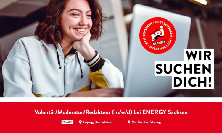ENERGY Sachsen sucht Volontär/Moderator/Redakteur (m/w/d)